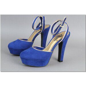 Candies Blue ankle strap high heels Size 7 No box